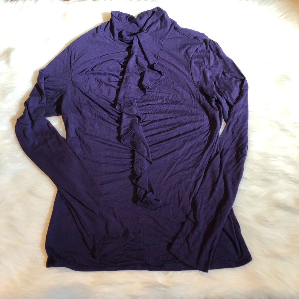 Grace Purple Ruffled Long Sleeve Top